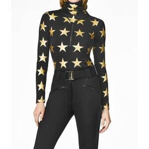 NEW GOLDBERGH women's lunaria ski pully top in black gold